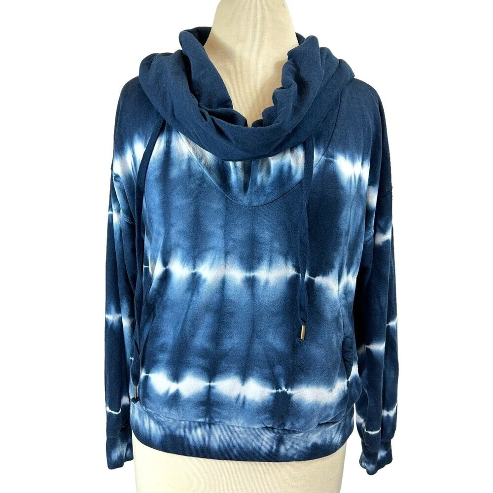 Young Fabulous & Broke Hoodie XS Blue Cropped Tie Dye Dolman Sleeve Tie Street